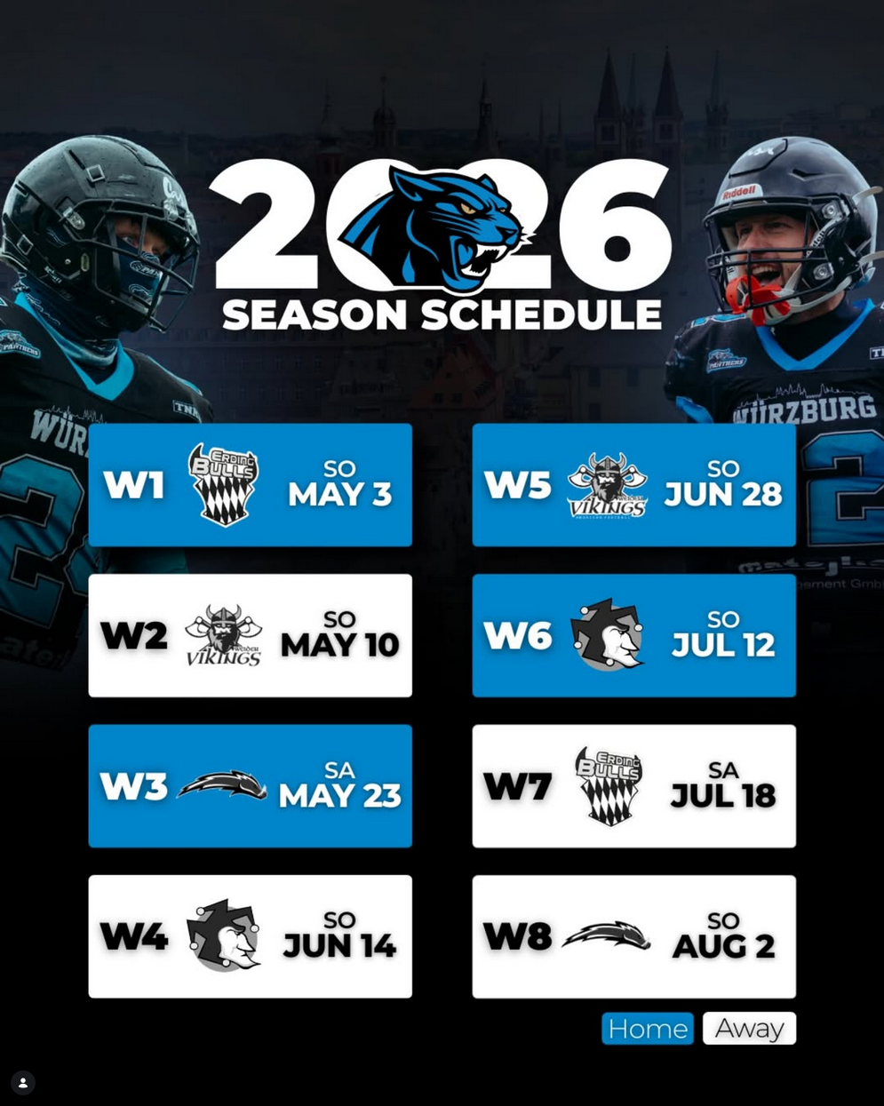 Spielplan 2026 steht fest